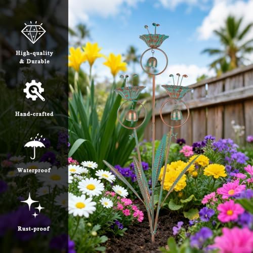 Calla Lily Garden Stake with Bells - Image 4