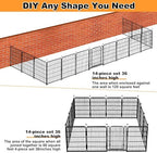 Getlay 36 in(H) Garden Fence, Wide Gate Low Threshold, 10 Panels Total 22.1 Ft(L) Heavy Duty Iron Animal Barrier Fence for Yard,Suitable for Indoor Or Outdoor Dog Fencing,Garden Border Fence - Image 6