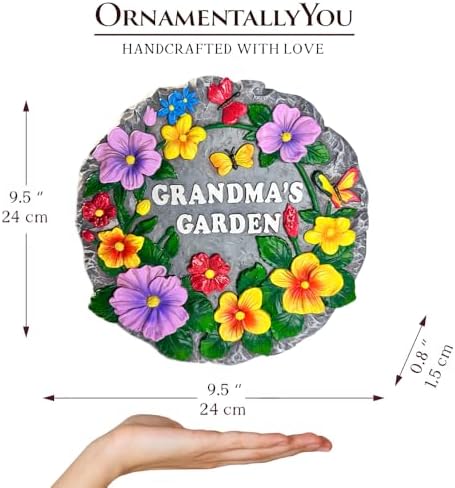 OrnamentallyYou Grandma’s Garden Floral Stepping Stone, 9.5" Decorative Outdoor Decoration - Image 2