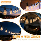 Solar String Lights Outdoor 35FT Waterproof Dusk to Dawn Edison Cafe Lights - Image 7