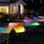 BlcTec Solar Spot Lights Outdoor, Upgraded Convex Lens Brighter Landscape Uplights IP68 Waterproof, 10 Colors+2 RGB Modes Spotlights for Garden Yard Path Halloween Christmas Decorations, 6 Packs - Image 4