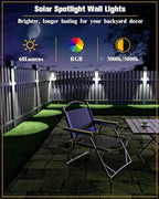 JOFIOS Solar Fence Lights 20 Pack, 50 Lumens Outdoor Solar Lights with 12 Modes RGB Color Glow LED，Waterproof, Solar Lights for Patio, Backyard, Deck, Fence, Railing(White Shell) - Image 2