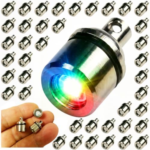50 Pack Mini LED Lights, RGB Color Changing, 9/16 x 3/8 Inch by TOIFTER