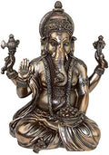 Design Toscano Sitting Ganesha Hindu Elephant Man Indian-Style Statue Figurine, 8 inches wide, 11 inches tall, Cast Stone Resin, Bronze Finish by DesignToscano