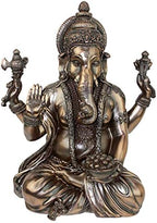 Design Toscano Sitting Ganesha Hindu Elephant Man Indian-Style Statue Figurine, 8 inches wide, 11 inches tall, Cast Stone Resin, Bronze Finish by DesignToscano