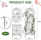 2 Pack 70.8"x19.7" Metal Gardon Trellis for Climbing Plants Outdoor, - Image 2