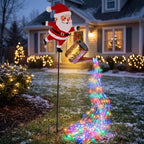 FJAKA Christmas Santa Solar Kettle Garden Lawn Decorative Lights - Image 2
