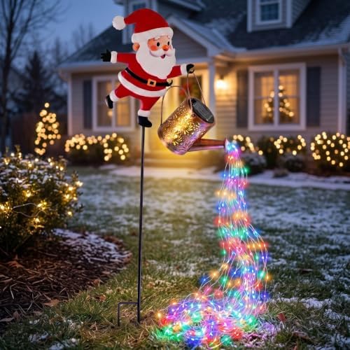 FJAKA Christmas Santa Solar Kettle Garden Lawn Decorative Lights - Image 2