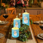 Cozeyat Flickering Flameless Candles with Remote, Long Lasting LED Tea Lights with Timer, Cute Winter Snowman Design Ivory Pillar Battery Operated Candles for Christmas Decoration - Image 4