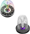 SZMP Solar Fountain Upgraded 100% Glass Panel & Solar Fountain 3.5W Bird Bath Fountains with Flower 2023 Upgraded Glass Panel (Black) by SZMP