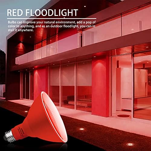 Gonhom PAR38 Flood Lights Outdoor,Dimmable LED Flood Light Bulbs,20W(Equivalent to 200W),E26 Base,Outdoor Porch,Holiday Lighting,LED Flood Light Bulb for Halloween,Christmas,4 Pack Red - Image 7