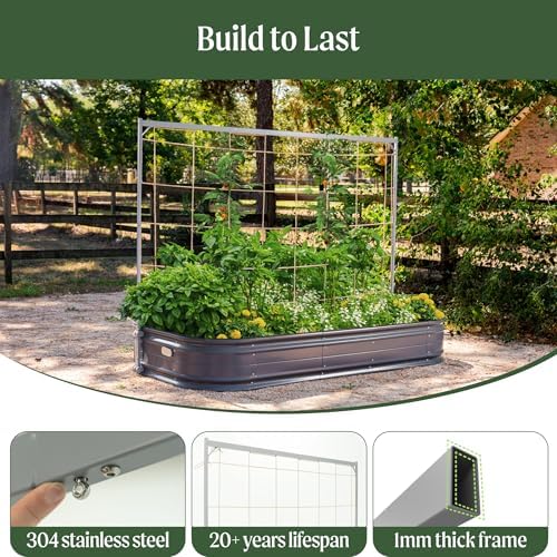 Vego Garden 8.0ft Long Tomato Metal Frame Trellis, Garden Trellis for Climbing Plants Like Cucumber Beans Tomatoes & Vines, (Garden Beds Not Included) - Image 6