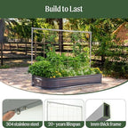 Vego Garden 8.0ft Long Tomato Metal Frame Trellis, Garden Trellis for Climbing Plants Like Cucumber Beans Tomatoes & Vines, (Garden Beds Not Included) - Image 6
