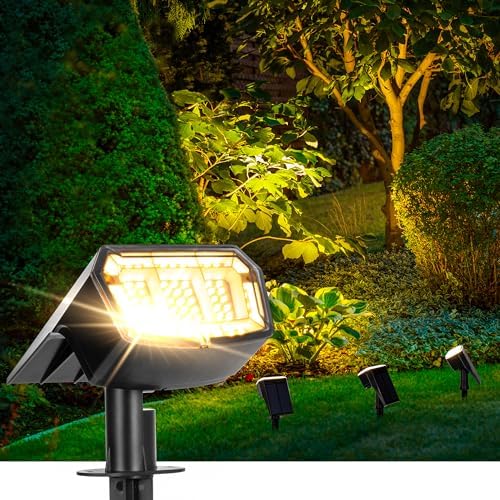 AUDERWIN Solar Spot Lights Outdoor Waterproof, 6 Packs, Warm White by AUDERWIN