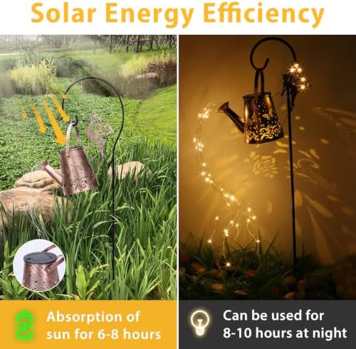 Solar LED Watering Can Light Waterproof Decorative Kettle String Lights - Image 6