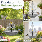 Solar Fountain for Bird Bath Outside, Garden Water Feature with Ground Stake Stand or Hanging Style for Patio, Yard & Lawn (A-XL-Gray) - Image 5