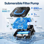 VIVOHOME 690GPH RGB Pond Filter Fountain with 6W LED Light for Koi Pond - Image 2