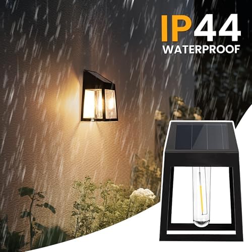 GIGALUMI Solar Fence Lights, 8 Pack Fence Outdoor Waterproof Lights Solar Powered, Warm White Yard Decorations for Garden, Post, Front Door, Backyard, Porch, Deck - Image 6