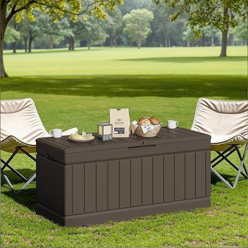 JUMMICO 78 Gallon Deck Box Waterproof Resin Outdoor Storage Box - Image 7