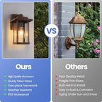 Outdoor Wall Sconce, Brown Outside Porch Light Fixtures Clear Glass - Image 4