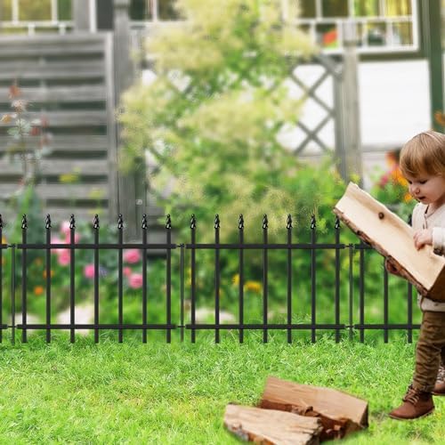Decorative Metal Garden Fence 18" x 10', Small Fence Border with Stakes - Image 5