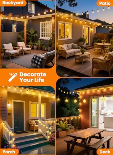 109FT 100 LED Outdoor String Lights, G40 Shatterproof String Lights, IP65 Waterproof Connectable Outside Patio Light for Backyard Porch Balcony Garden Decor Christmas Camping Gazebo - Image 5