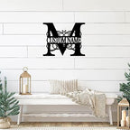M Custom Name Initial Letter Monogram Decorative Metal Sign Door Hanger Sign Personalized Long Lasting Laser Cut Metal Wall Artwork Cut Out Sign for Dining Room Bedroom Garden Decorations Home Decor - Image 3
