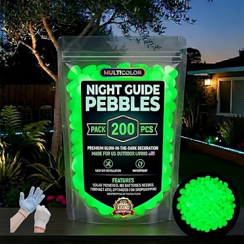 Colorful Glow-in-The-Dark Garden Stones,Night Guide Pebbles,for Aquarium Fish Tank Sidewalk Garden Path Patio Terrace Lawn Yard Ornaments Colorful Cobbles Decor (600, Green) by Unknown