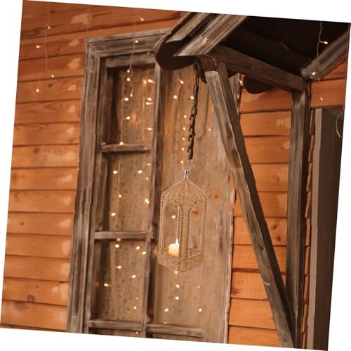 Imitation Rattan Lantern Handwoven PE Shade Cover for Tealights - Image 5