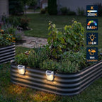 Solar Outdoor Garden Lights, Waterproof LED Deck Lighting 3000K, Gray - Image 4
