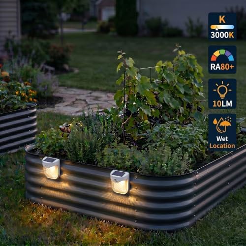 Solar Outdoor Garden Lights, Waterproof LED Deck Lighting 3000K, Gray - Image 4
