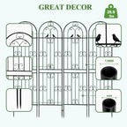 Metal Garden Trellis, 86.7" H x 19.7" W Black Coated Wire Lattice Panel, Sturdy Plant Support for Climbing Roses Vines Cucumbers Vegetables Outdoor Patio Yard (4 Packs) - Image 3