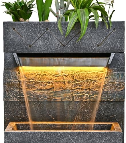 34.65'' Outdoor Water Fountain with LED Lights, Water Feature for Garden - Image 6