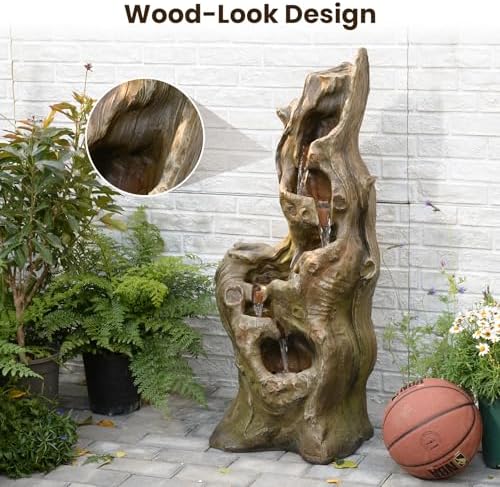 Sunlinua Water Fountain Outdoor, 5-Tier Cascading Realistic Tree Waterfall - Image 5