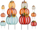 hogardeck Fall Decorations for Home Outdoor, 2 PCS 34" Decorative Garden Stakes with 6 Stacked Pumpkins for Fall Decor, Metal Yard Signs for Garden Home Lawn Patio Thanksgiving by HOGARDECK