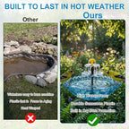 Solar Bird Bath Fountain Hanging – Solar Powered Outdoor Water Fountain for Birds,Hanging Bird Bath with Water, Easy Setup Garden Decor for Patio, Balcony, Backyard (Pink) - Image 3