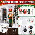 Outdoor Nutcracker Christmas Decor Lights, 2 Pack 48.2" Metal Yard Stakes - Image 4