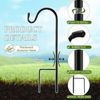 12 Pcs 15 Inch Shepherds Hook for Outdoor Adjustable Bird Feeder Pole - Image 3