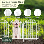 32.5ft(L) x 22in(H) Panels Garden Fence, 30 Panels Arched No Dig Fence, Decorative Animal Barrier Fencing with Ground Stake, Rustproof Metal Garden Edging Border for Dog, Outdoor Patio Decor, White - Image 2