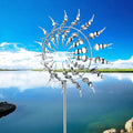 Windmill for Yard and Garden,Wind Spinner,Magical Metal Windmill, 3D Wind Powered Kinetic Sculpture, Dual-Tiered Opposite-Directional Rotation, Stainless Steel Wind Spinners (Silver) by Unknown