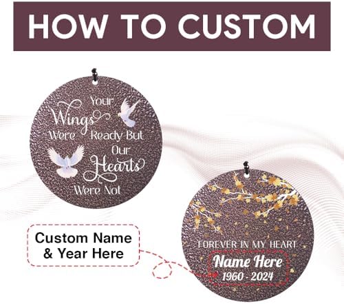 Personalized Sympathy Wind Chimes Dove Forever in Heart - Image 2