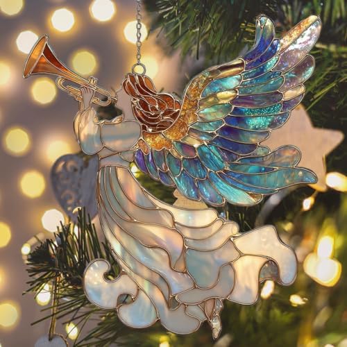 Whistle Angel Mosaic Style Tiffany Effect Acrylic Suncatcher - Image 6