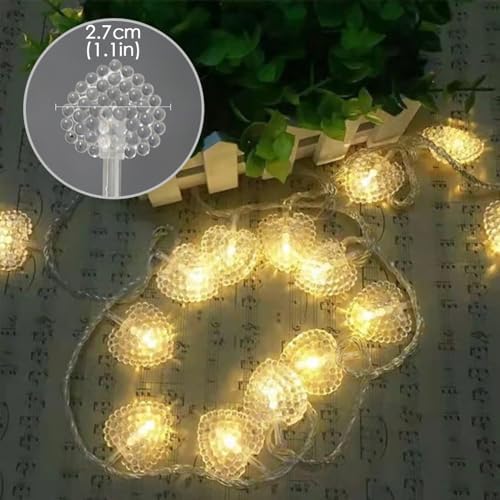 CAKERS Heart Decor String Lights|LED Silver Wire Fairy Lights|Creative Ambient Light for Party Wedding Birthday Christmas Bedroom Patio,Warm White,7m(22.9ft)-50LED-Solar - Image 4