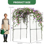 Tall Garden Arch Trellis for Climbing Plants, 83" H Metal Trellis Archway - Image 3
