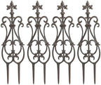 Sungmor Decorative Cast Iron Brown Flower Bed Fence - 28 Inches Tall 4 Pack by Sungmor
