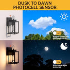 10 Inch Dusk to Dawn Outdoor Wall Light, Small Outdoor Wall Lantern, Exterior Dusk to Dawn Porch Light, Black Modern Outside Wall Sconces, Waterproof Outdoor Wall Lamp for Porch Front Door, 1 Pack - Image 3