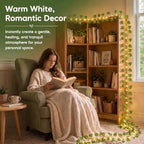 OMIKA Vine with Fairy Light Plug in, 66ft 200 LED Pothos String Lights with Remote, Leaf Fairy Lights for for Bedroom Aesthetic Garden Dorm Wedding Party Decor(Warm White) - Image 2