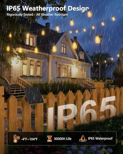 Brightown 151FT Solar String Lights Outdoor, 48+2 Shatterproof LED Lights - Image 3