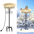 Heated Bird Baths for Outdoors, 100W Heated Birdbath Outside Winter, Yellow by Webuys