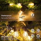 BesLowe 48FT S14 Solar String Lights Outdoor with Remote Controller - Image 4